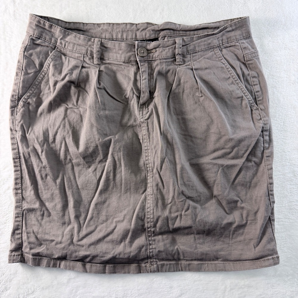 Janina Skirt Taupe Brown Pleated Front Mini Size 40